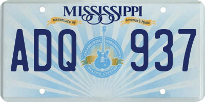 MS license plate ADQ937