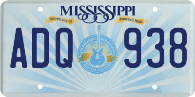 MS license plate ADQ938