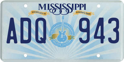 MS license plate ADQ943