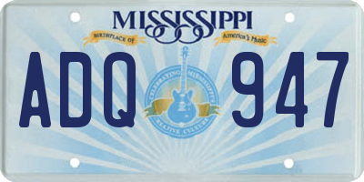 MS license plate ADQ947