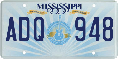 MS license plate ADQ948