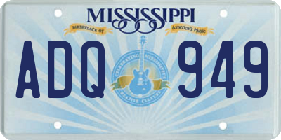 MS license plate ADQ949