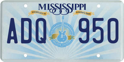 MS license plate ADQ950