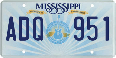 MS license plate ADQ951