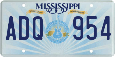 MS license plate ADQ954