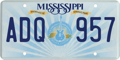 MS license plate ADQ957