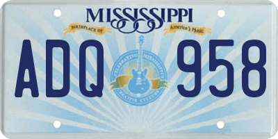 MS license plate ADQ958