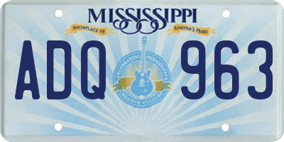 MS license plate ADQ963