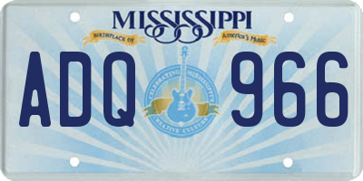 MS license plate ADQ966
