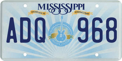 MS license plate ADQ968