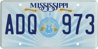 MS license plate ADQ973