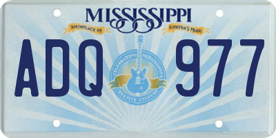 MS license plate ADQ977