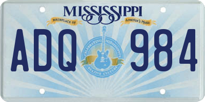 MS license plate ADQ984