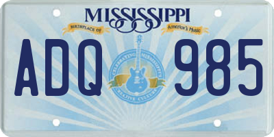 MS license plate ADQ985