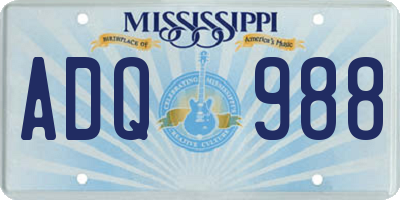 MS license plate ADQ988