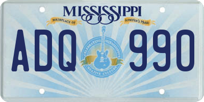 MS license plate ADQ990