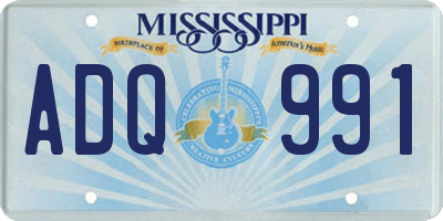 MS license plate ADQ991