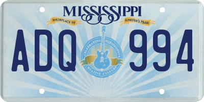 MS license plate ADQ994