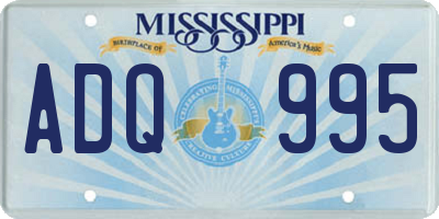 MS license plate ADQ995