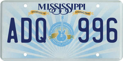 MS license plate ADQ996