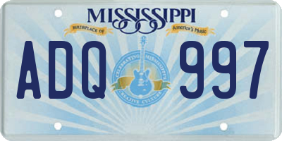 MS license plate ADQ997