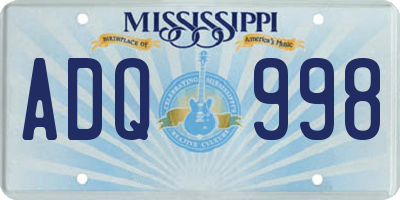 MS license plate ADQ998