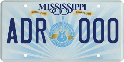 MS license plate ADR000