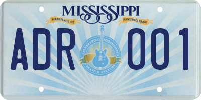 MS license plate ADR001