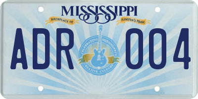 MS license plate ADR004