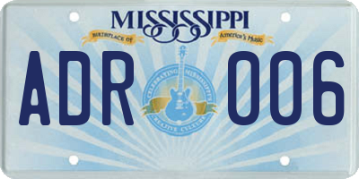 MS license plate ADR006