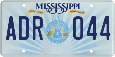 MS license plate ADR044