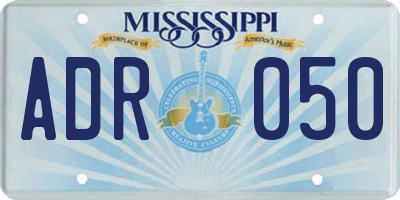 MS license plate ADR050