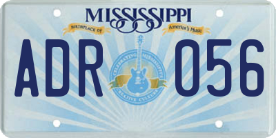 MS license plate ADR056