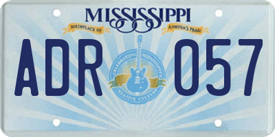 MS license plate ADR057