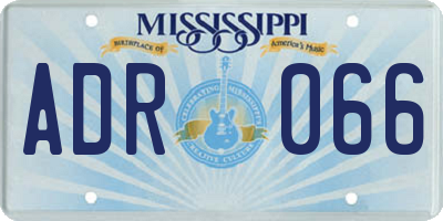 MS license plate ADR066