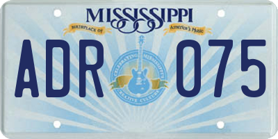 MS license plate ADR075