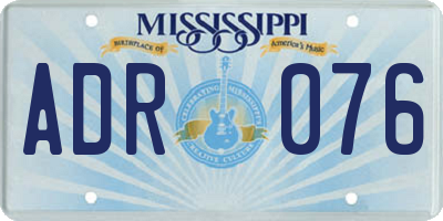 MS license plate ADR076