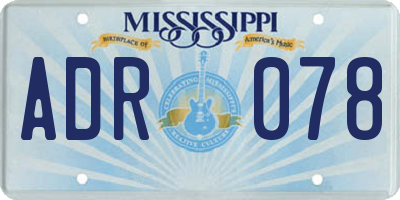 MS license plate ADR078