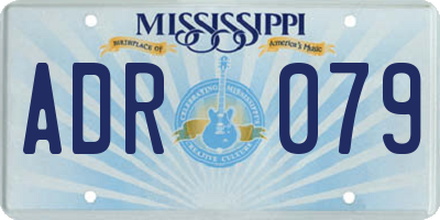 MS license plate ADR079