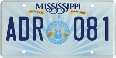 MS license plate ADR081