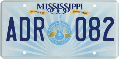 MS license plate ADR082