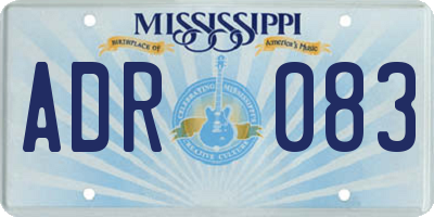 MS license plate ADR083