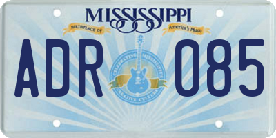 MS license plate ADR085