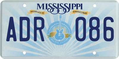 MS license plate ADR086
