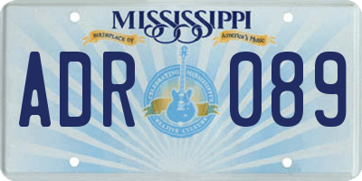 MS license plate ADR089
