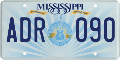 MS license plate ADR090