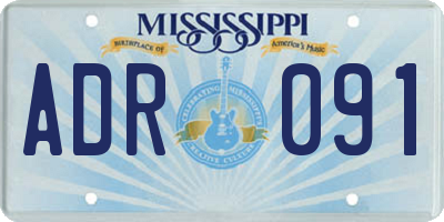 MS license plate ADR091
