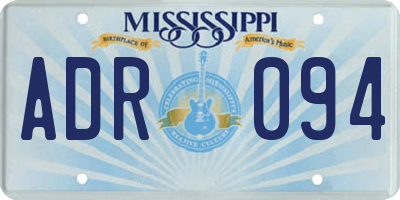 MS license plate ADR094