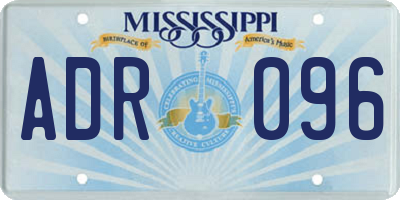 MS license plate ADR096