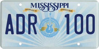 MS license plate ADR100